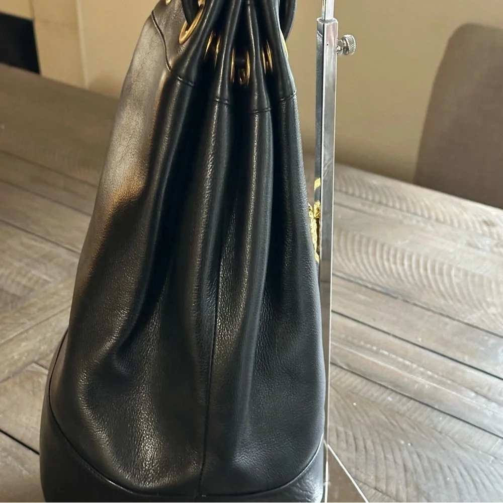 💎Gianni VERSACE Bondage Collection Medusa Vintage Leather Bucket MSRP$3800💎
